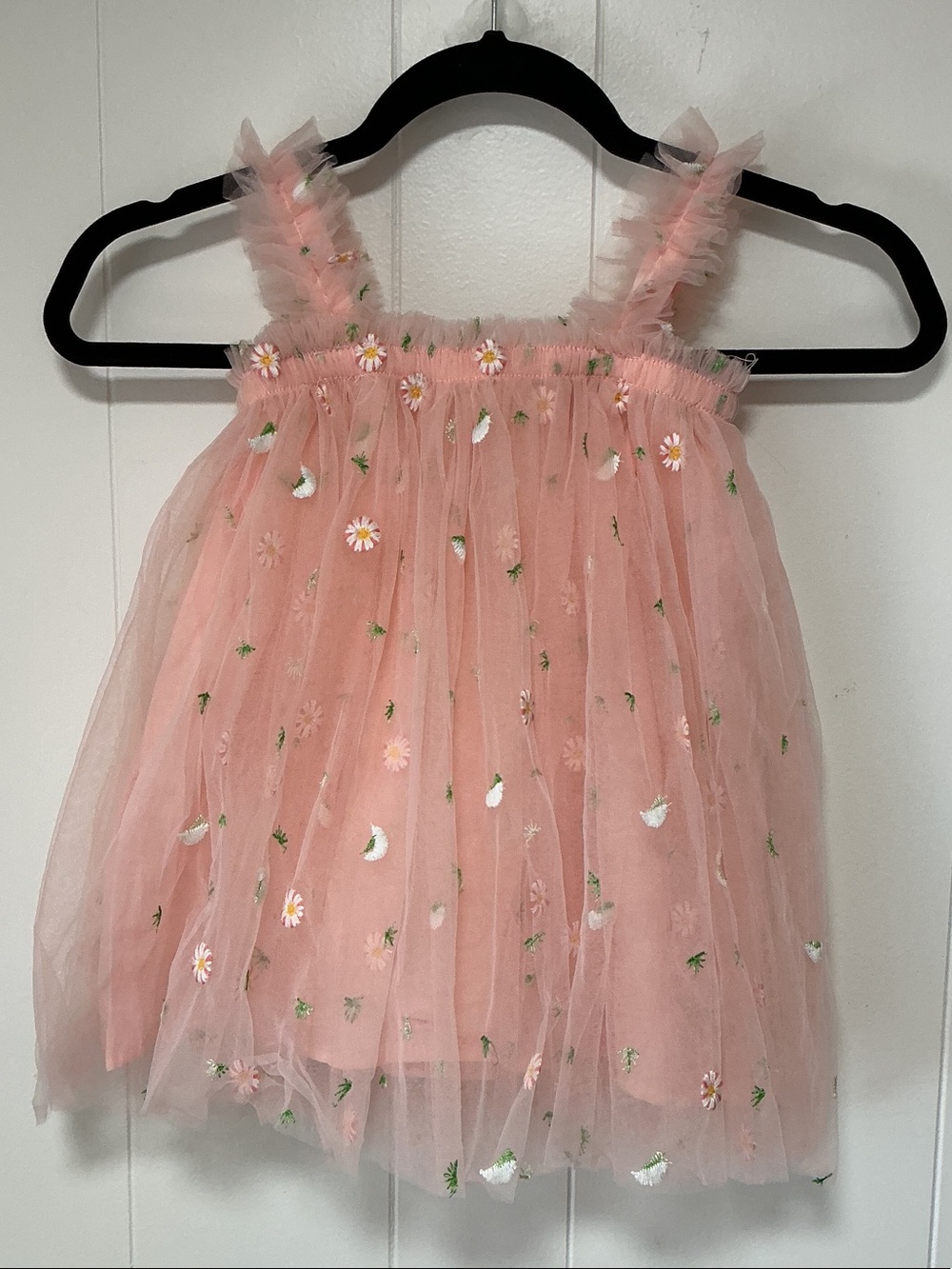 Pink Tulle Floral Girls' Dress